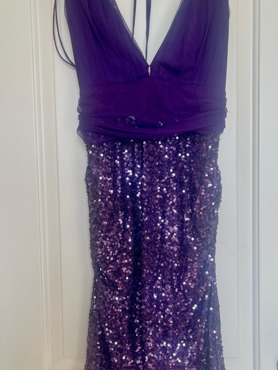 Badgley Mischka Dresses & Skirts - Badgley Mischka Purple Sequin Backless Evening Gown
